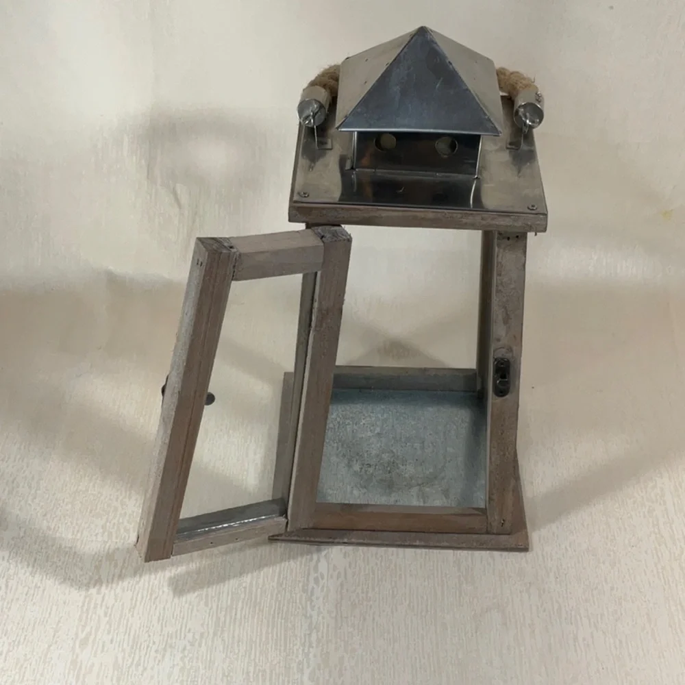 Rustic Wooden and Metal Lantern